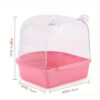 Crystal Clear Hanging Bird Bath Cube – Cage-Friendly Design - Image 3